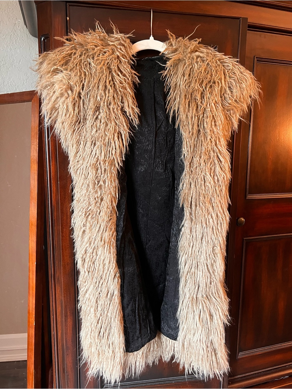 SpiritHoods Alpaca Faux Fur Vest Jacket with Hood